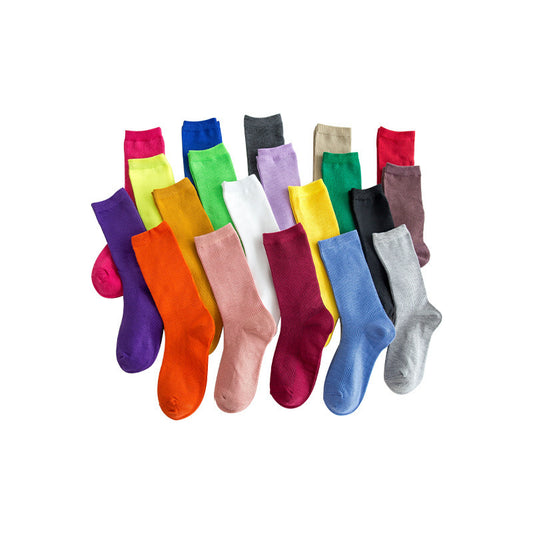 1 set = 3 pairs of socks Hot sale macaron socks high-top socks 20cm(N032-N051)